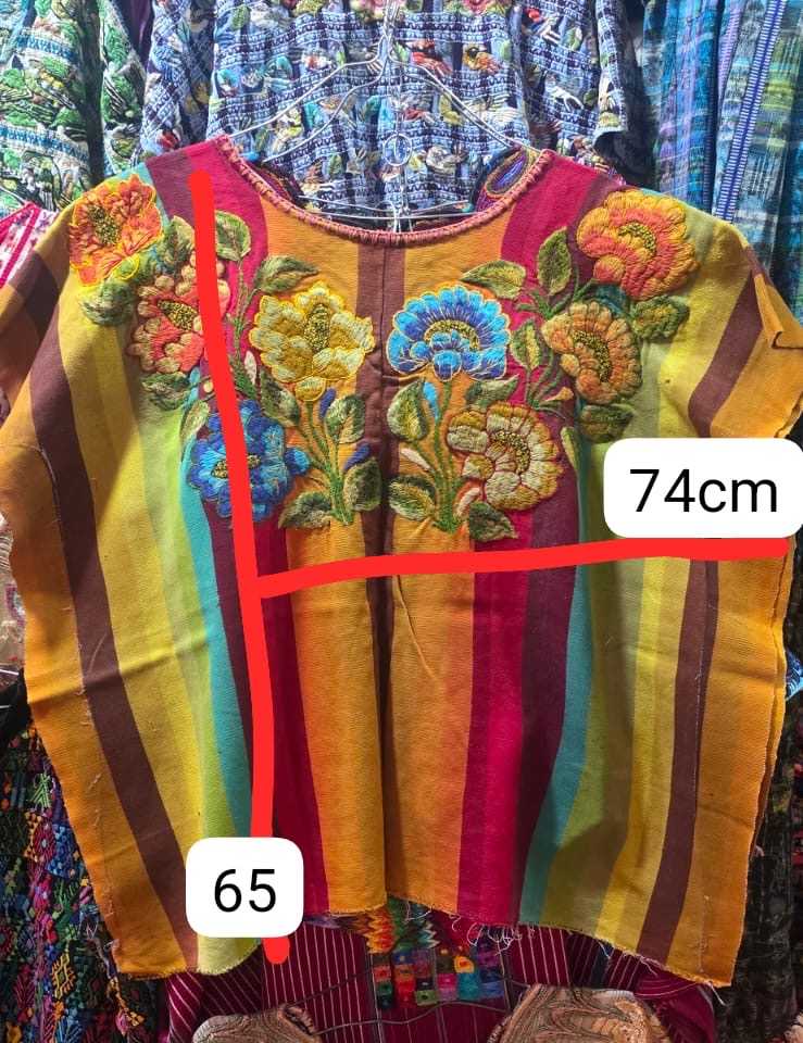 (Reservado para Kimberley) Huipil Arcoiris Santiago #1-31