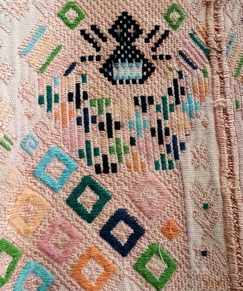 Vintage Guatemalan huipil with handwoven Mayan embroidery