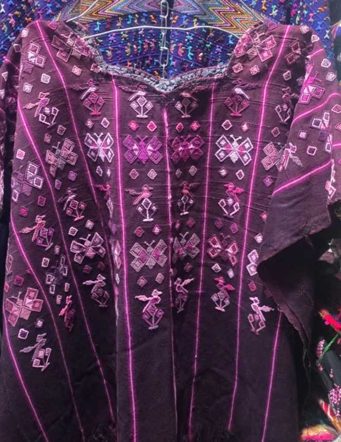 Berry butterflies San Lucas Toliman huipil #2-60