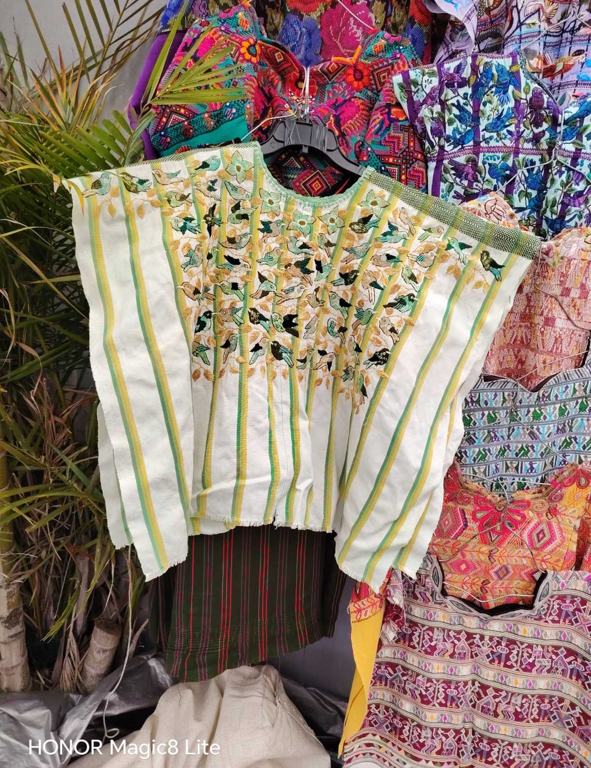 Green and white Santiago huipil #4-213