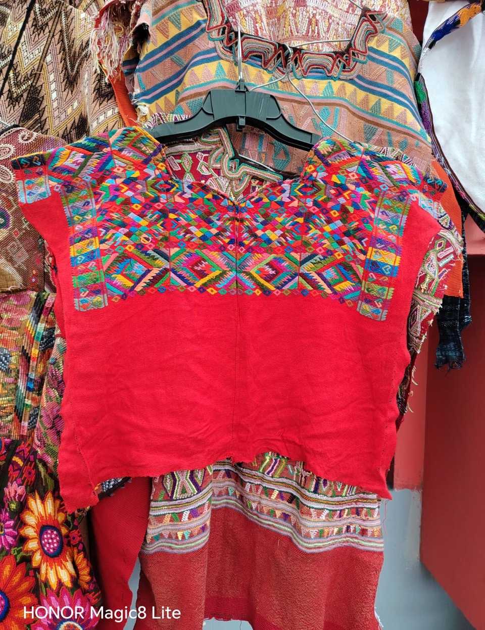 Bright red Nahuala huipil #5-163
