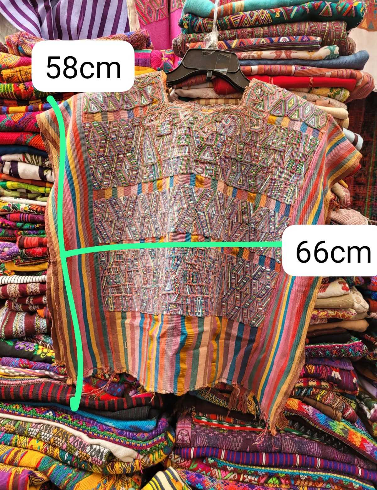 Colourful striped Nebaj huipil #3-7