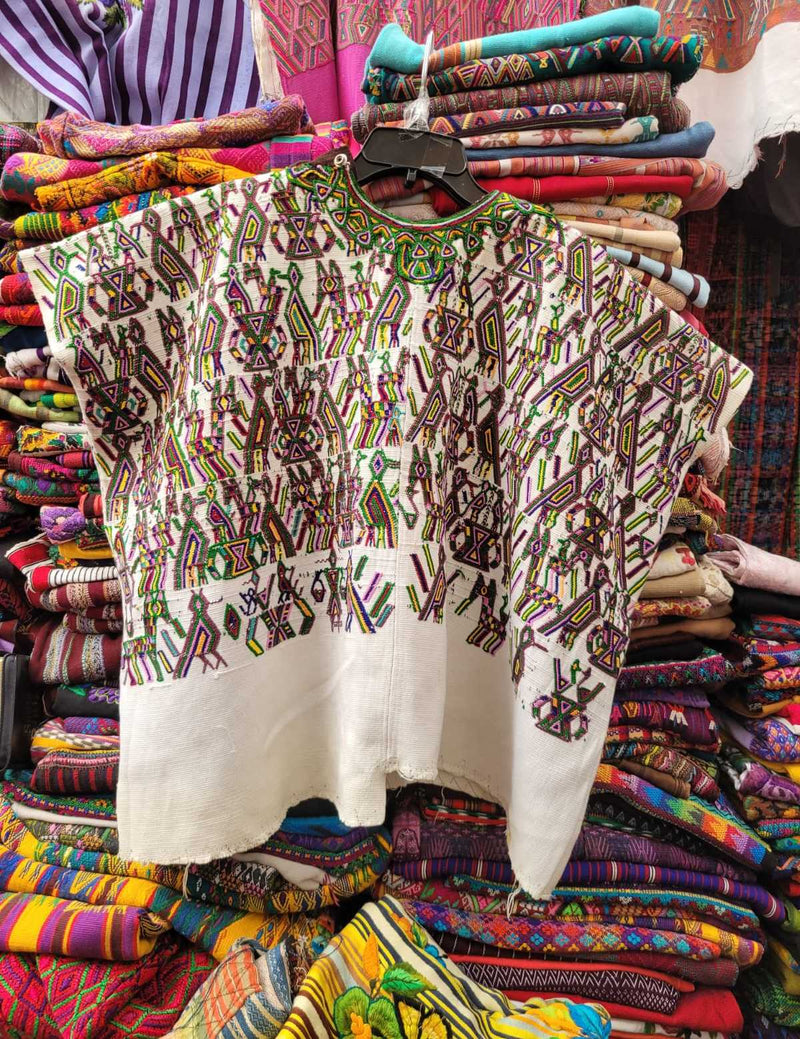 Colourful on ivory Nebaj huipil #3-6