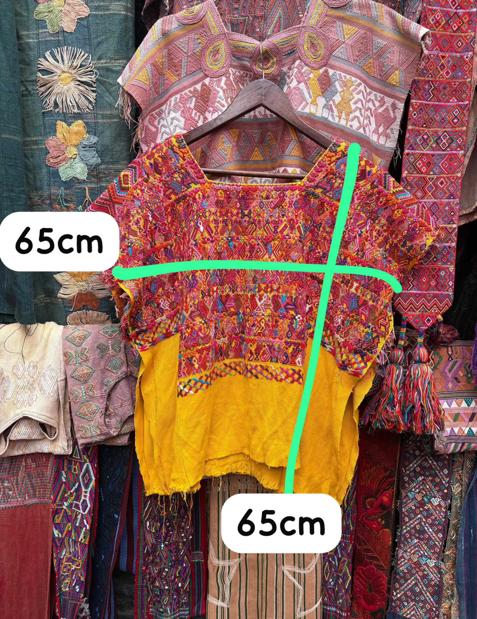 Huipil de San Juan Cotzal rosa y amarillo #2-78