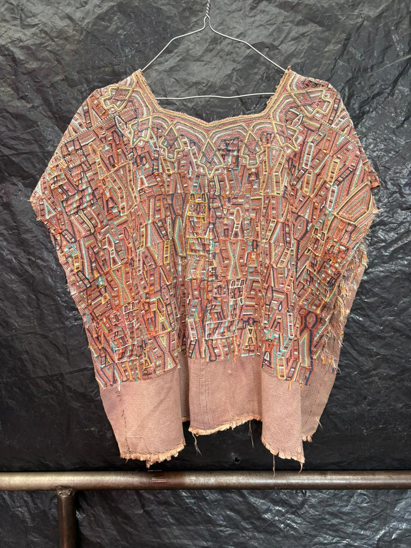 Coral and mauve huipil (Reserved for April)
