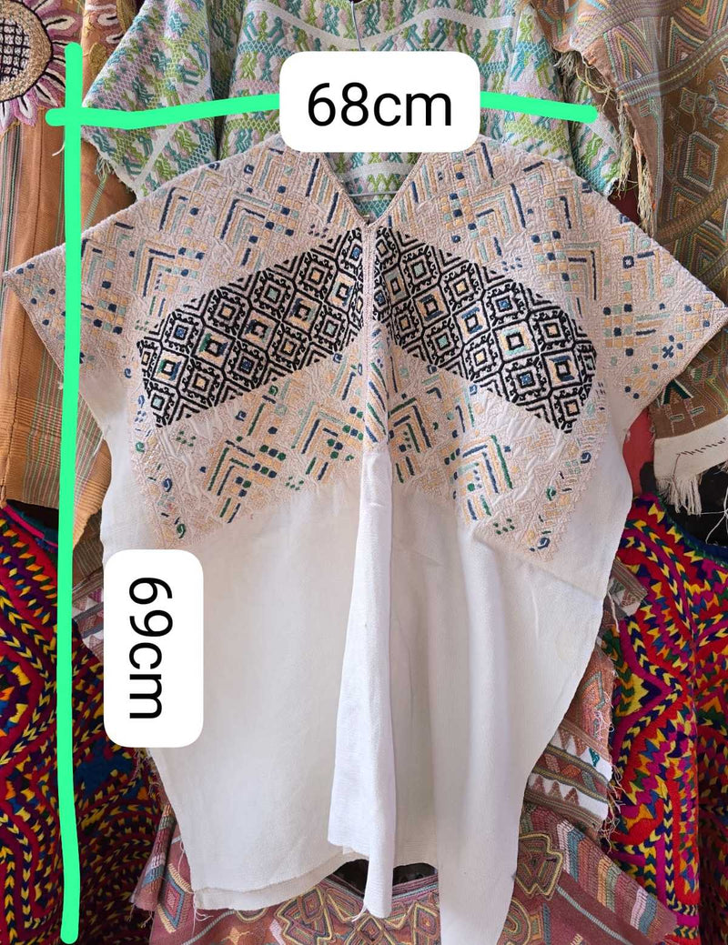 Ivory and Black Nahuala Huipil #6-240