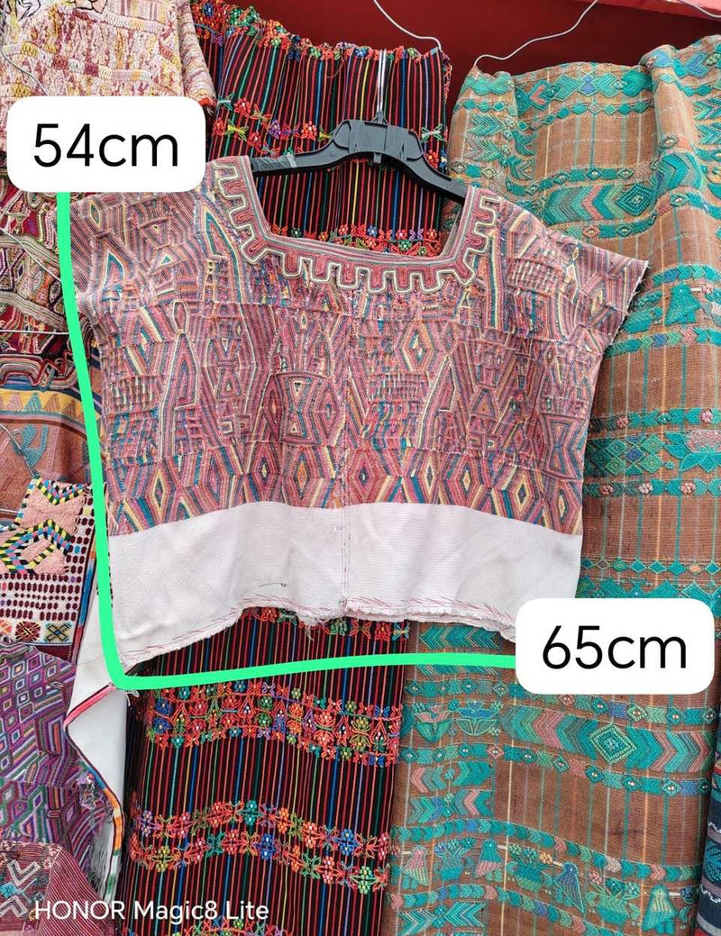 Pink and white Nebaj huipil #5-125