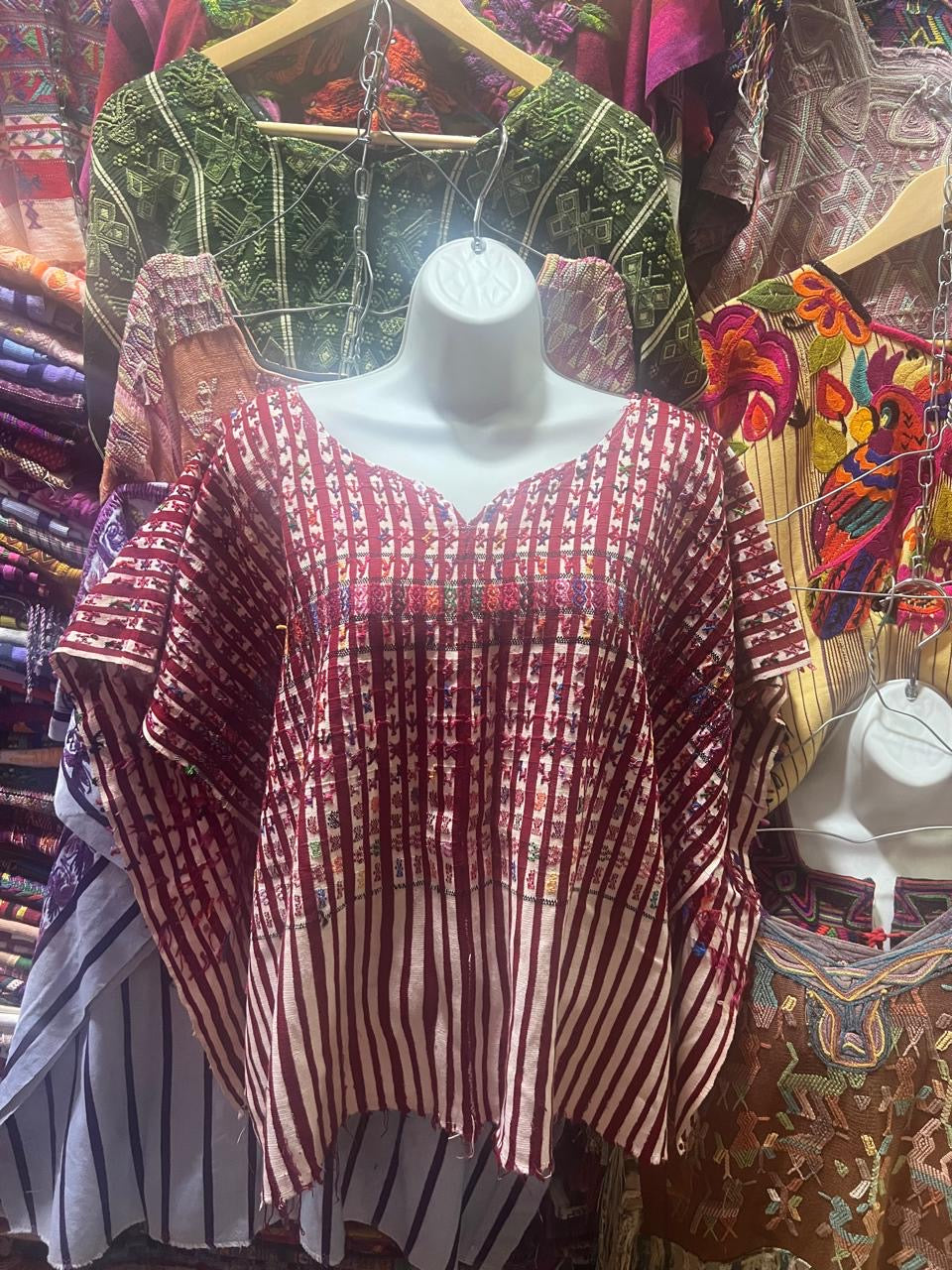 Red and White San Lucas Huipil #7-124