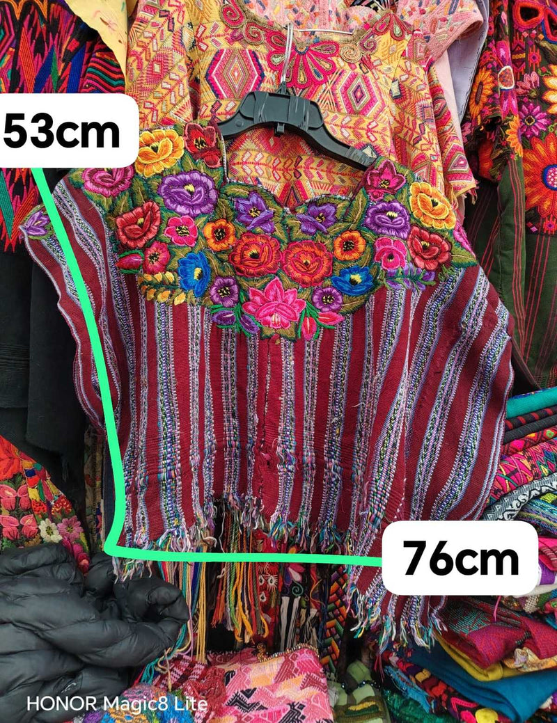 (Reserved for Myriam) Colourful floral Patzun huipil #4-178