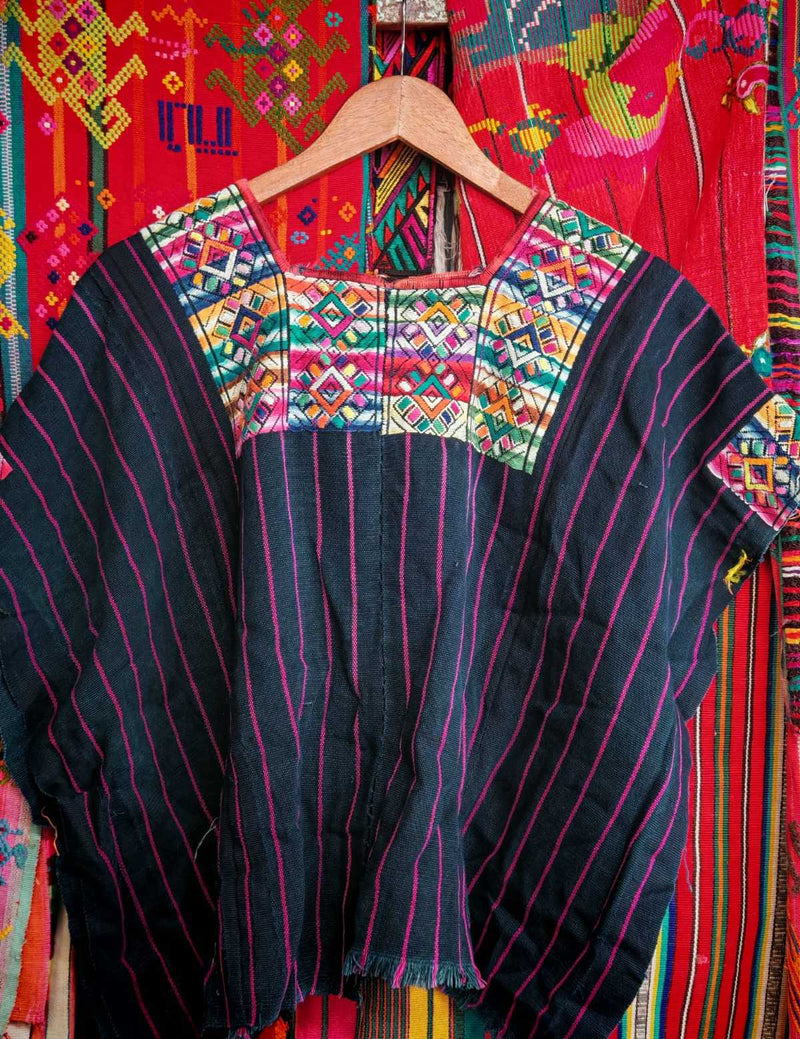 Colourful on Indigo Nahulaa Huipil #6-331