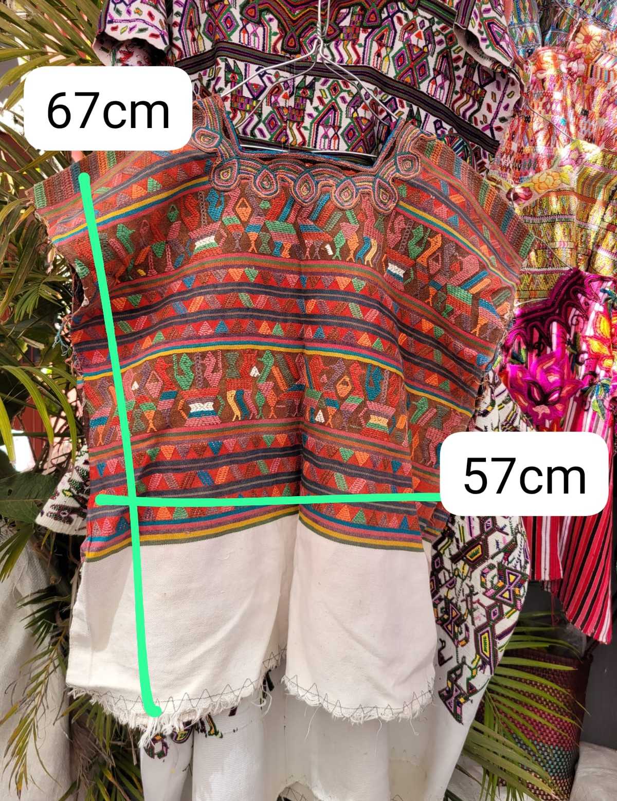 Colourful on red Nebaj huipil #3-69