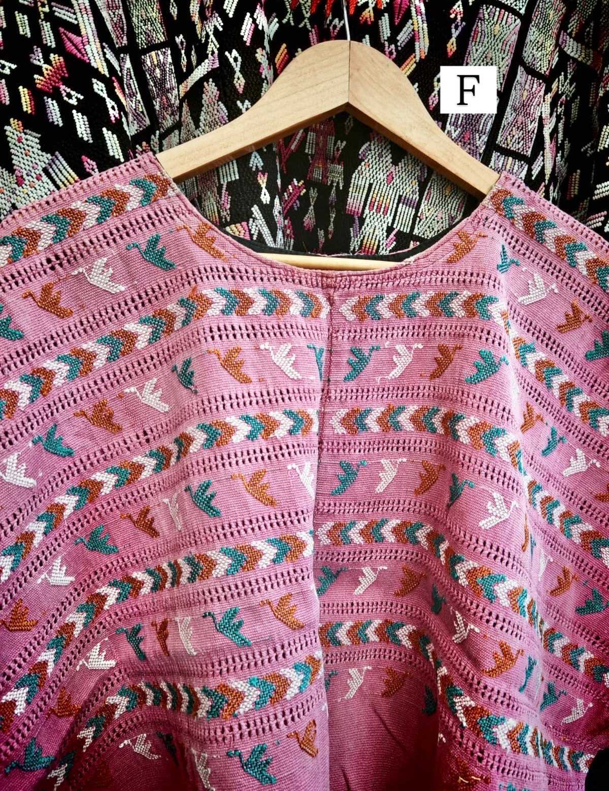 Pink and green San Lucas Toliman huipil #1-57