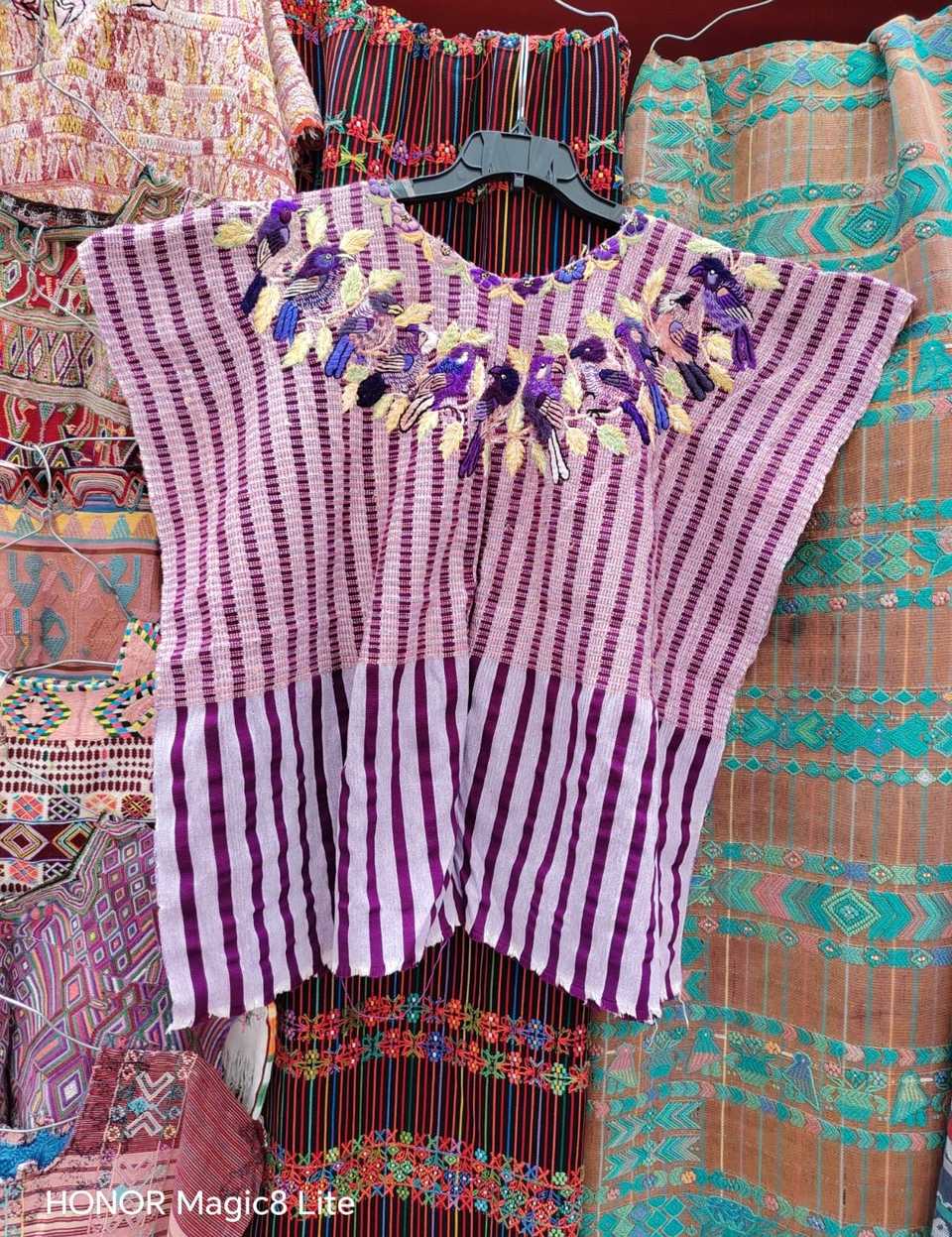 Lilac gingham Santiago huipil #5-121