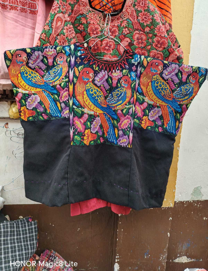 Colourful Parrots Chichicastenango Huipil #6-358