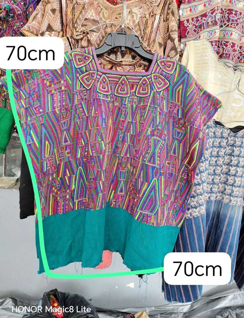 Pink and green Nebaj huipil #5-361