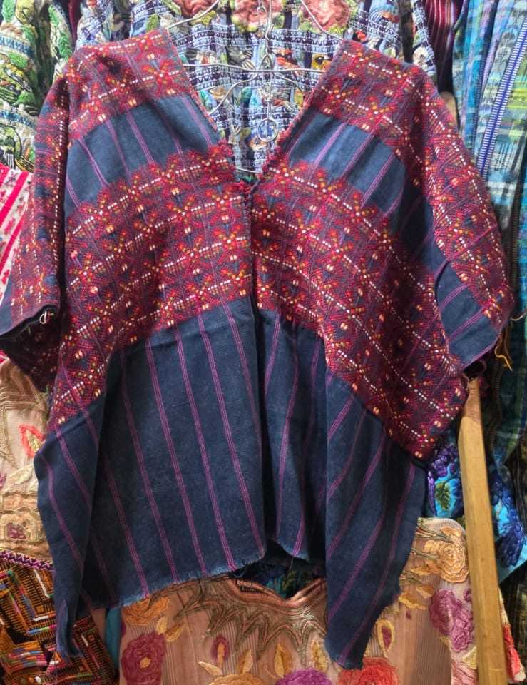 (*reserved for Annette*) Red and blue Nahuala Huipil #1-30