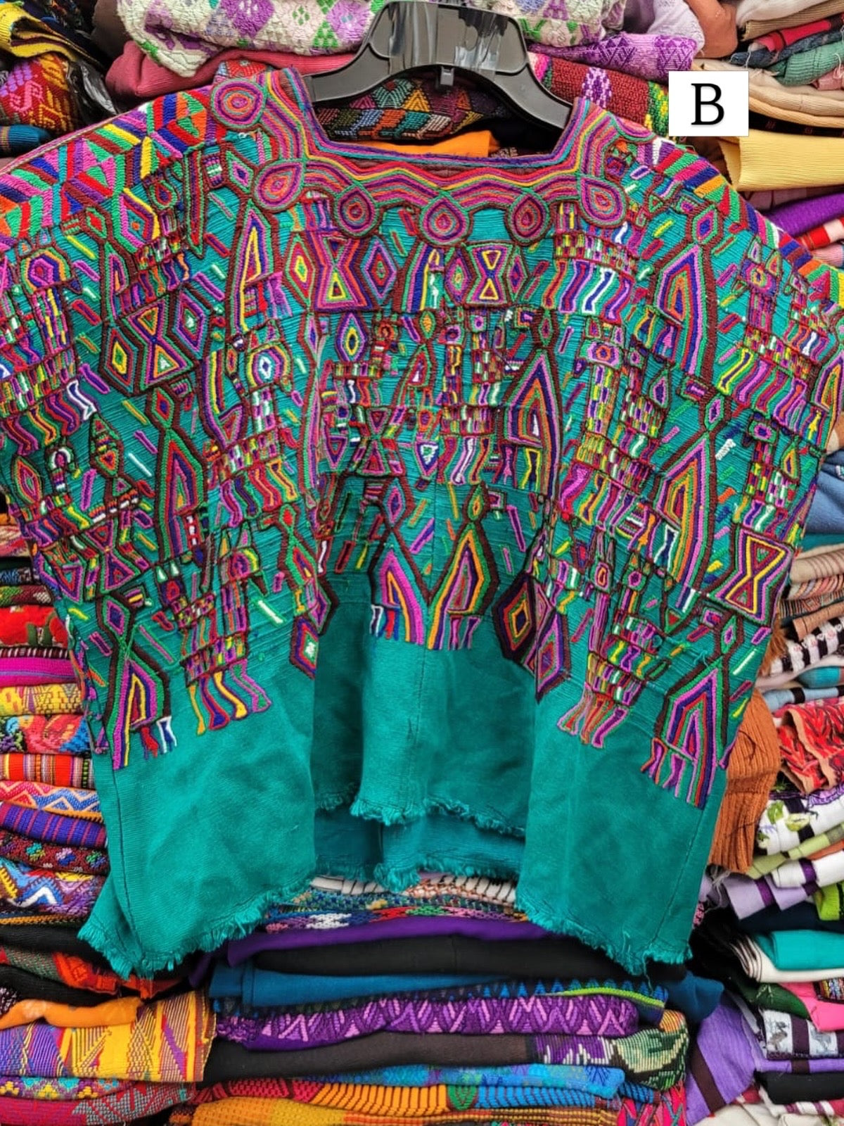 Green and pink Nebaj huipil for Anne