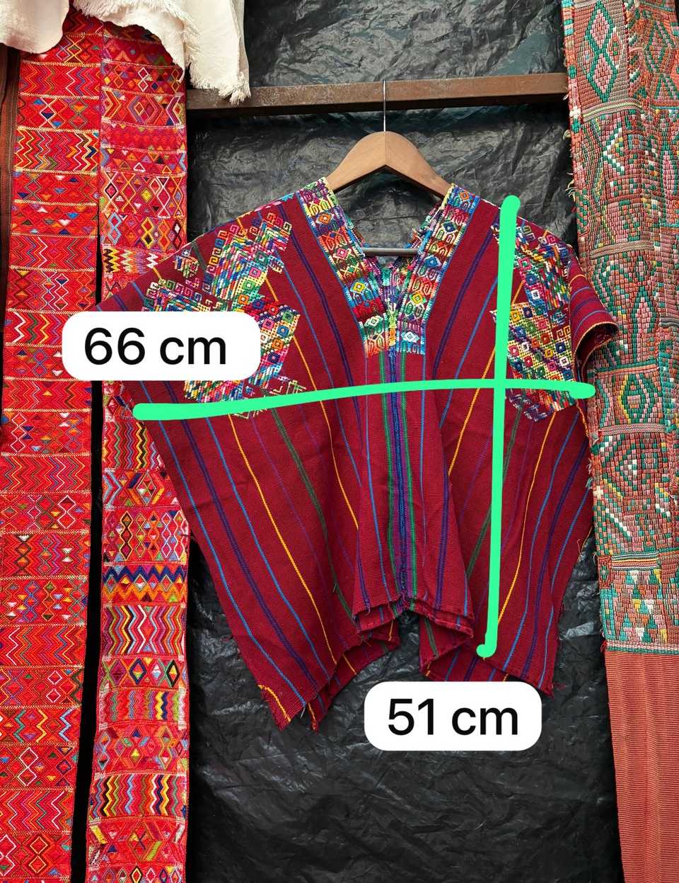 Burgundy striped Nahuala huipil #6-76