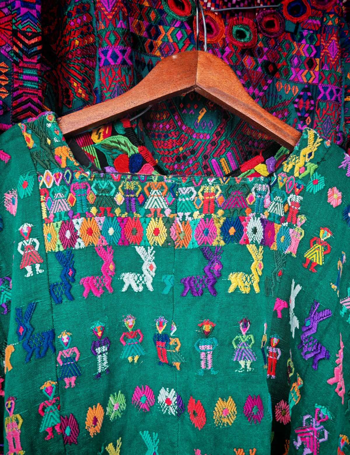 Green Coban huipil #1-61
