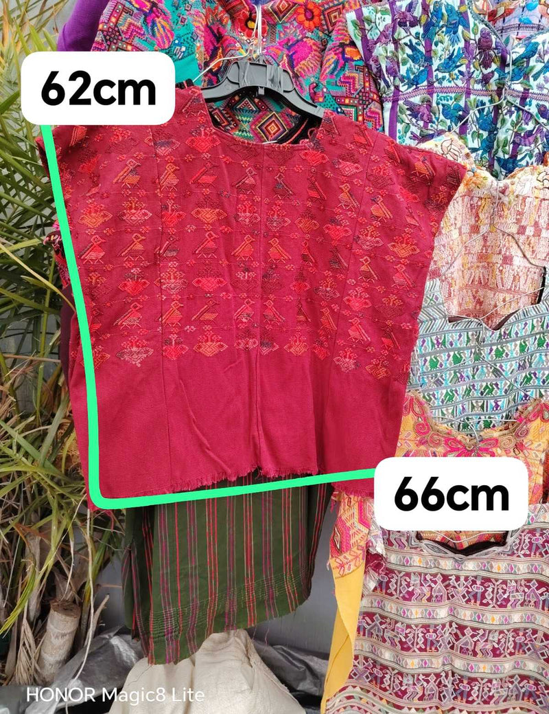Cherry red San Lucas Toliman huipil #4-210
