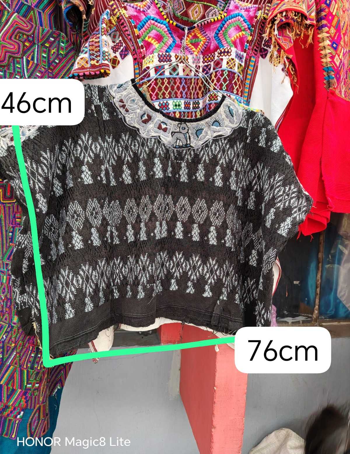 Grey and black Coban huipil #6-149