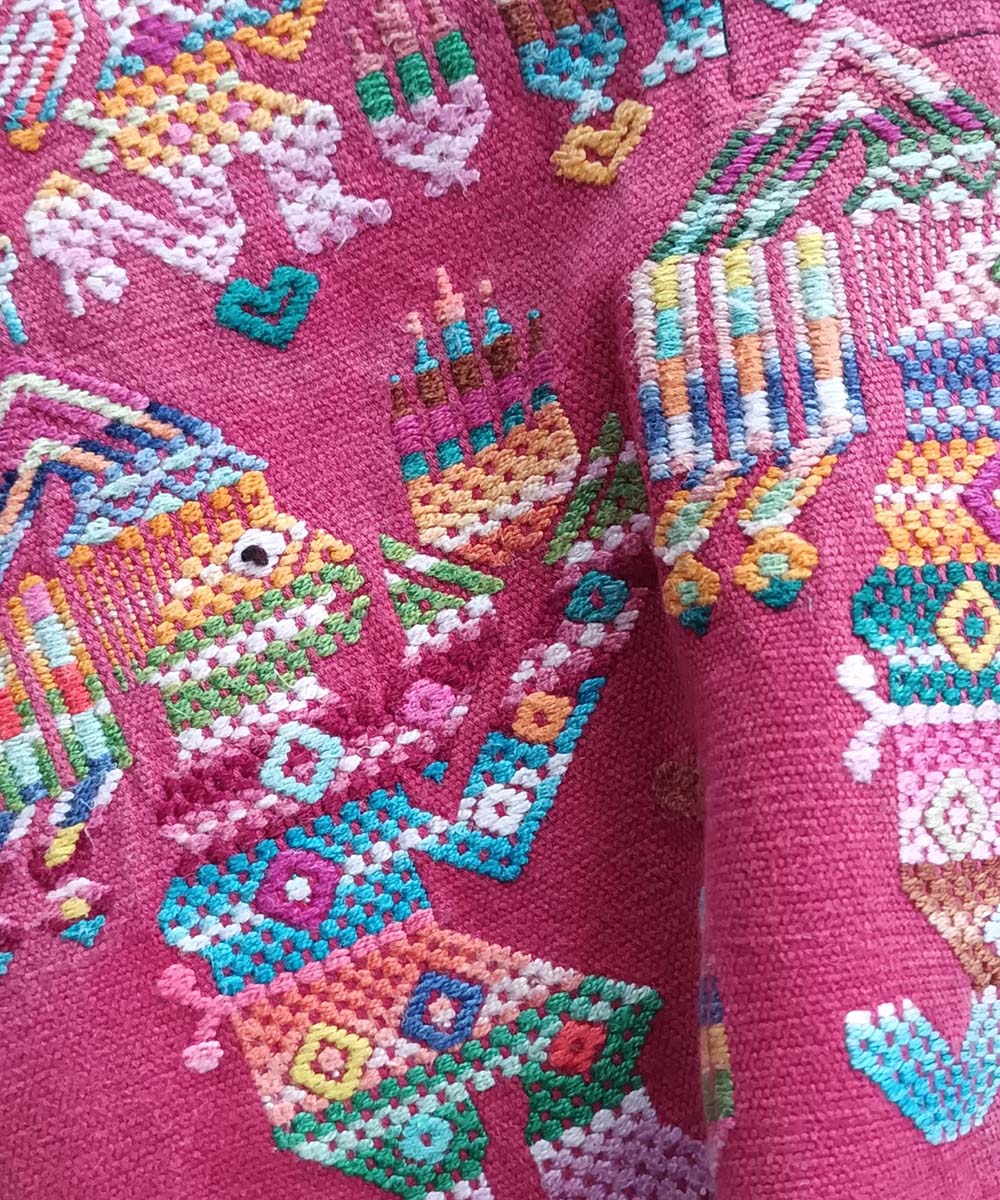 Vintage Guatemalan huipil with handwoven Mayan embroidery