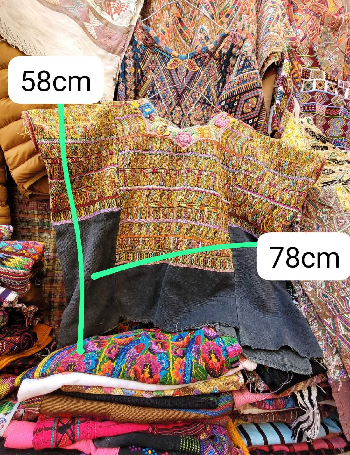 Black and gold San Juan Cotzal huipil #2-84