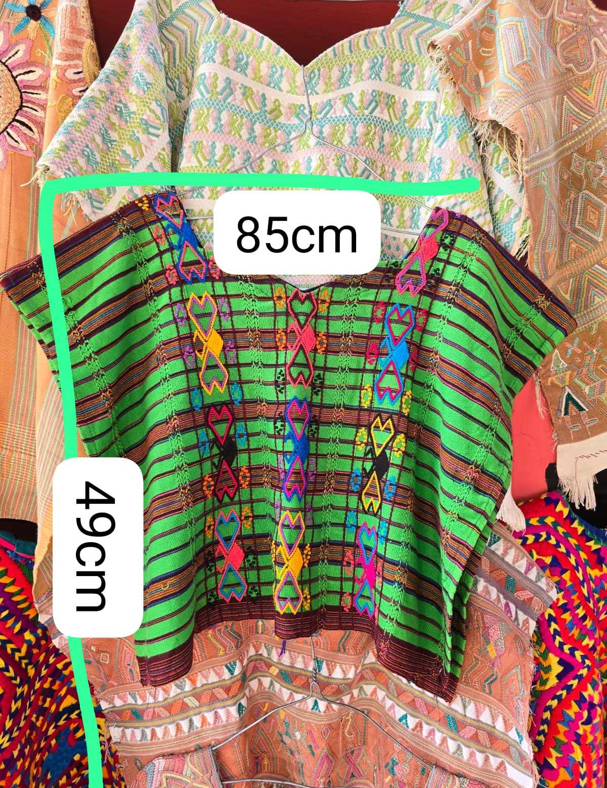 (Reserved for Sarah) Green and brown San Pedro Huipil #6-226