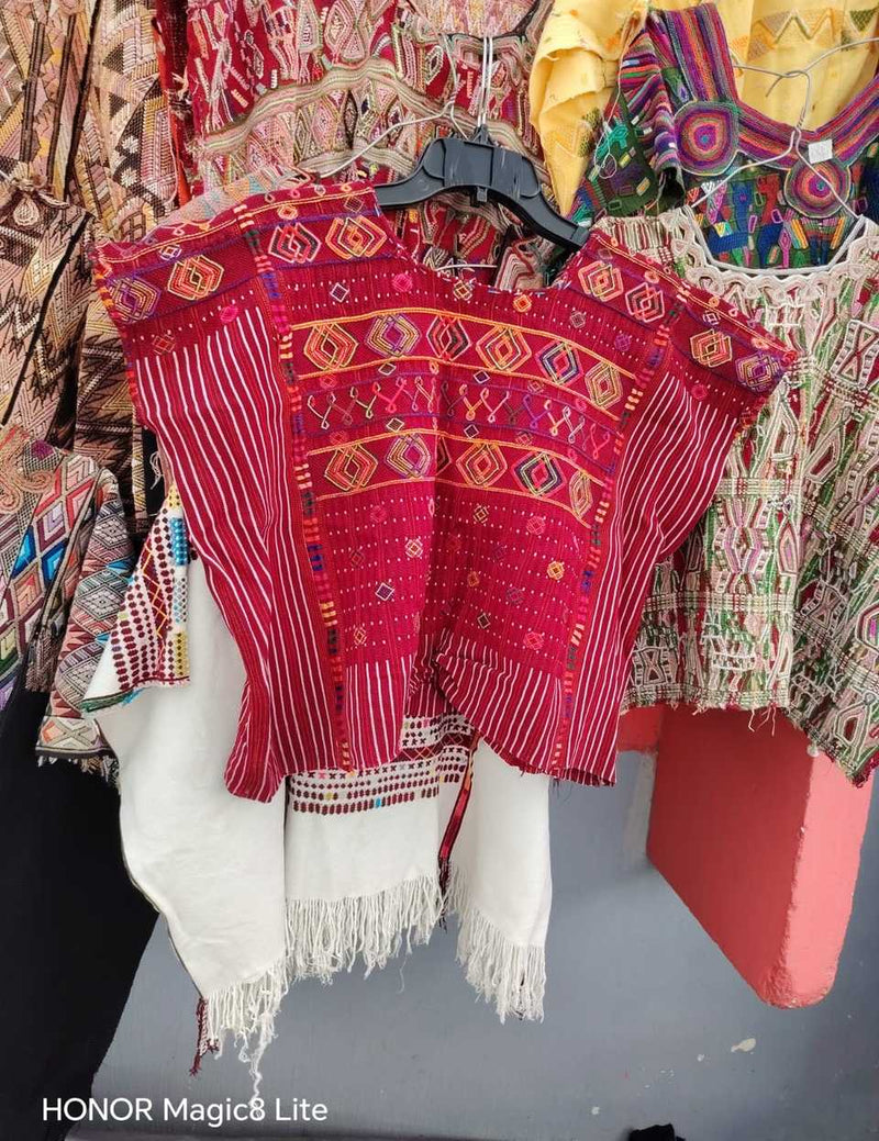 Warm burgundy Colotenango huipil #5-60