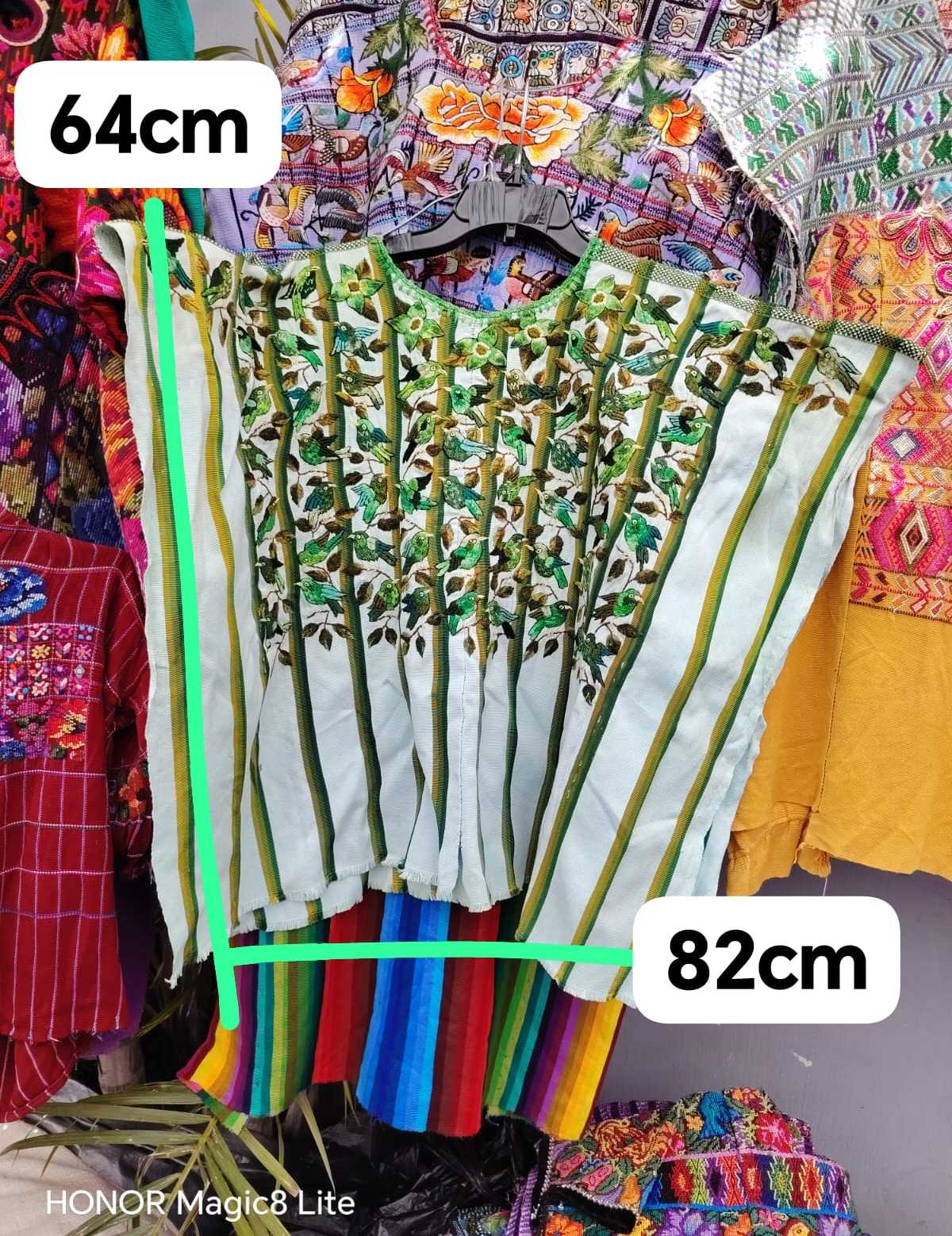 Green striped Santiago huipil #4-45