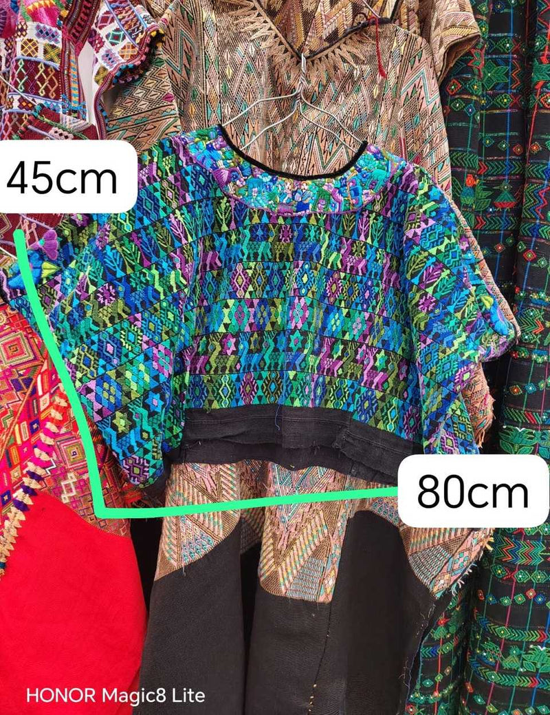 Jewel toned Coban huipil #5-418