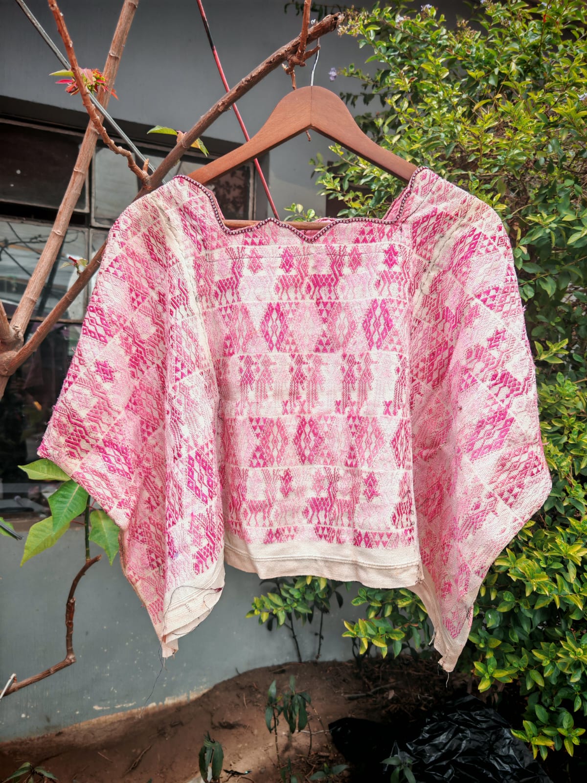 Pink and white Coban huipil (reserved for Carrie)