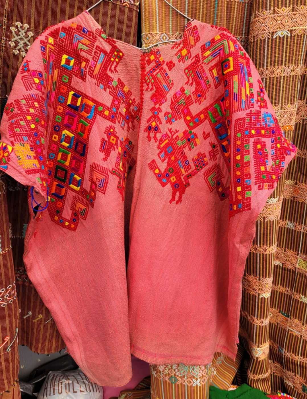 (Reserved for Kate) Hot pink Nahuala huipil #2-74