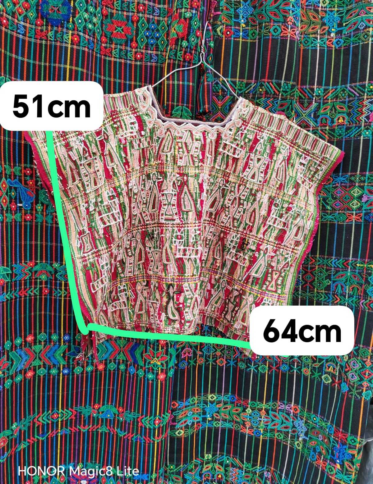 Traditional red and green Nebaj huipil #4-6