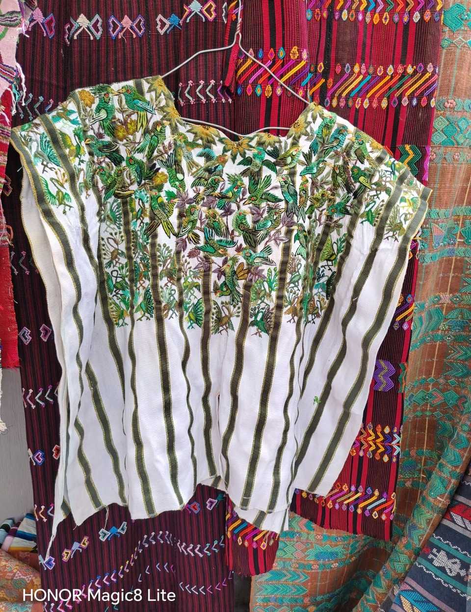 Green and white Santiago huipil #5-311