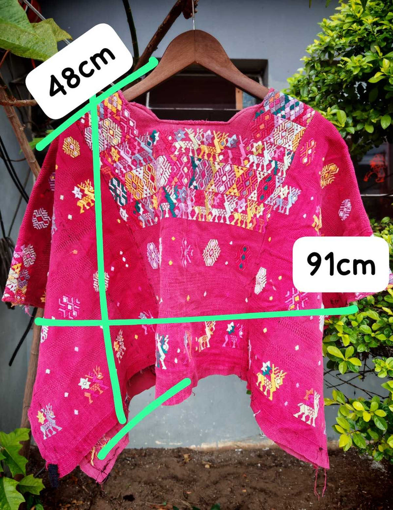Deep pink Coban huipil #6-181