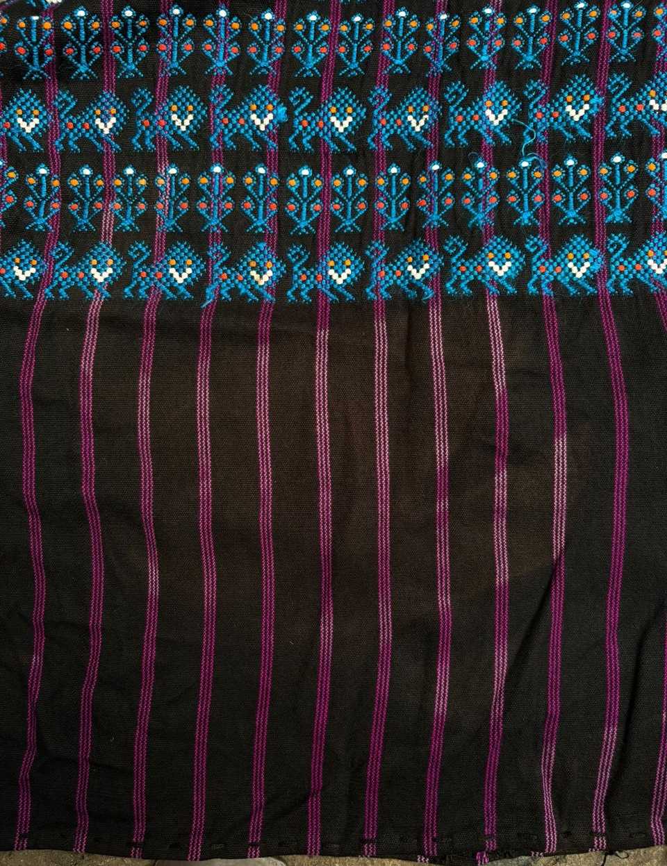 Blue lions and corn Nahuala huipil #5-382