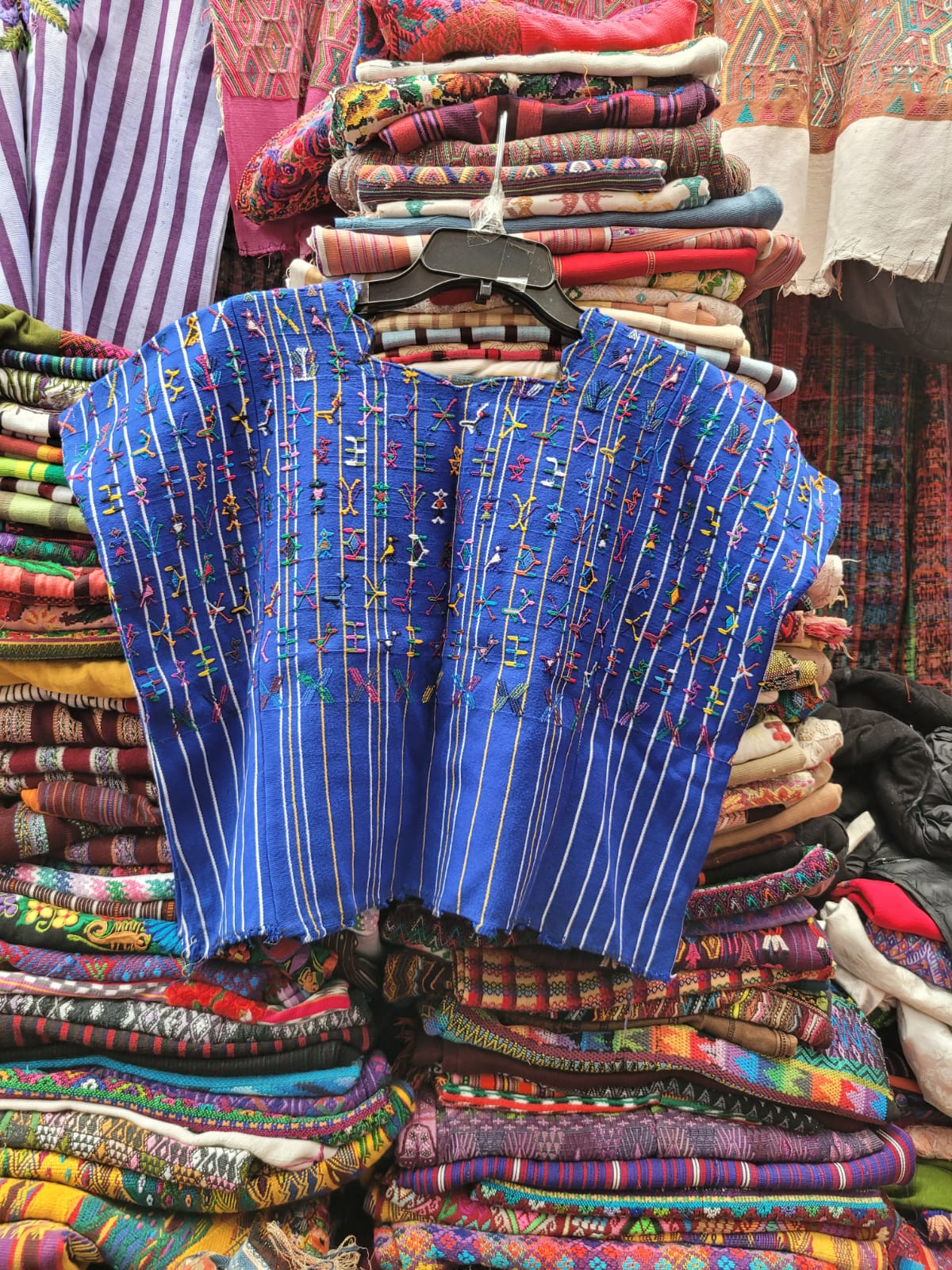 Blue San Lucas huipil for Helen