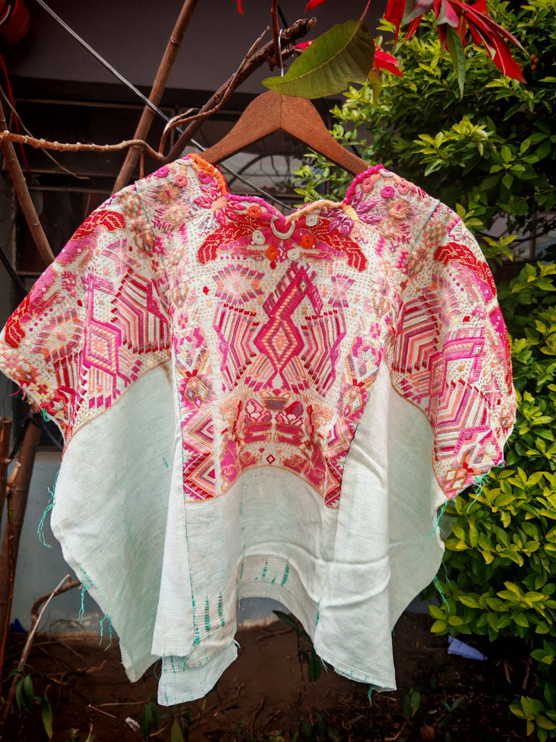 Pink and white Chichi huipil (reserved for Michelle)