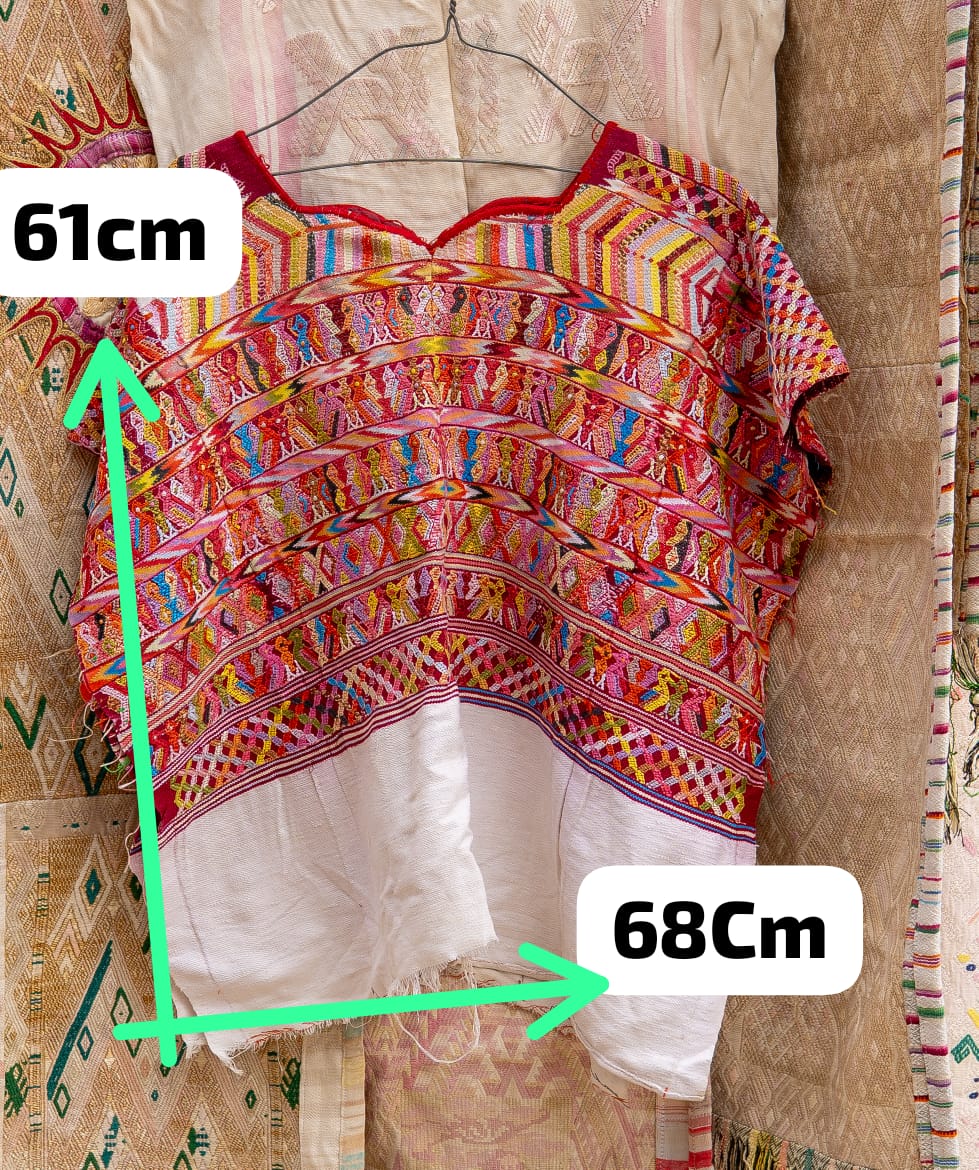 Red and white San Juan Cotzal huipil (reserved for April)