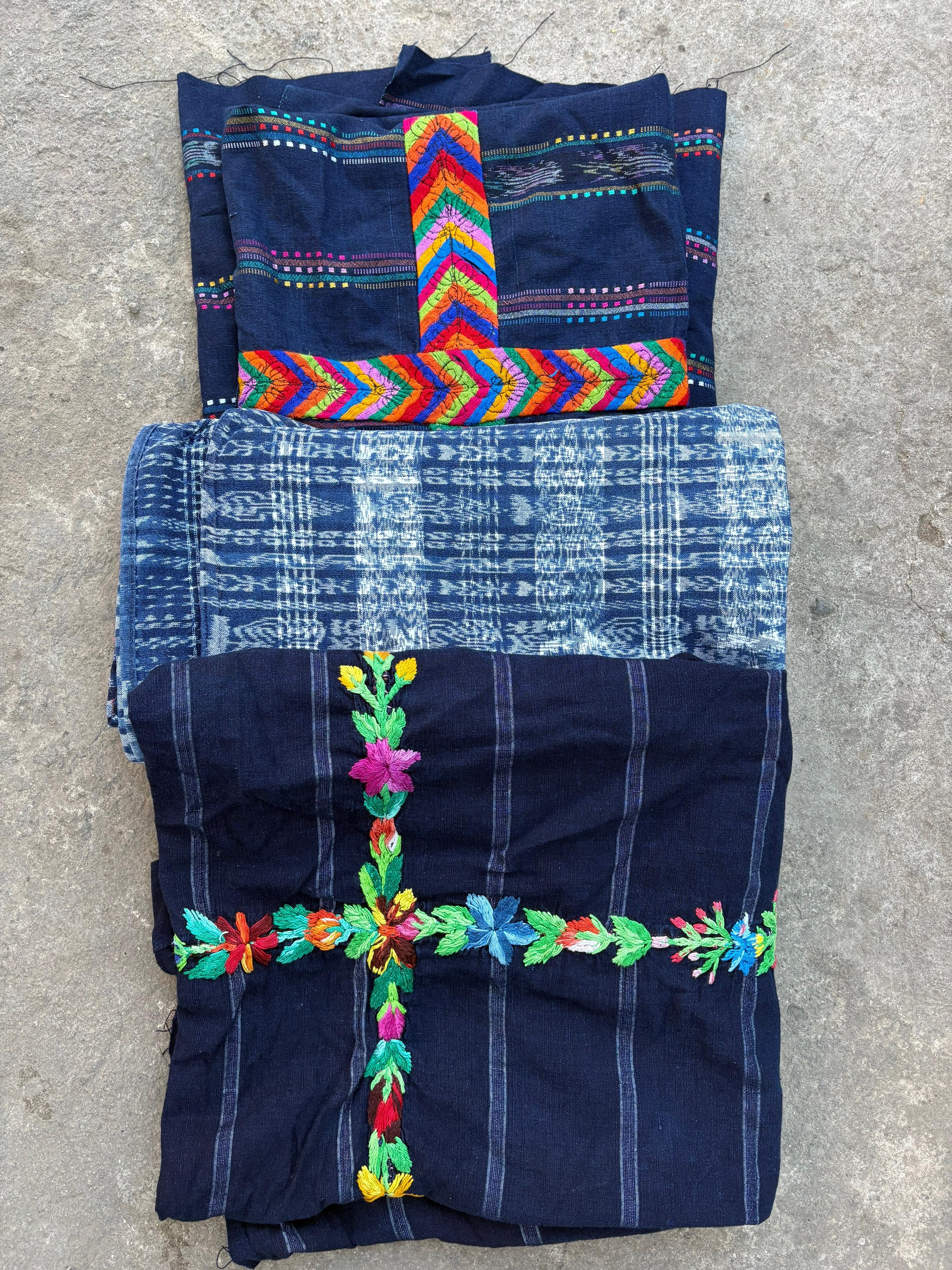 Blue and white ikat corte (reserved for Anne)