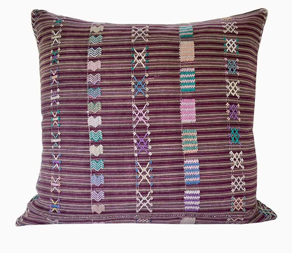 Embroidered Vintage textile huipil cushion