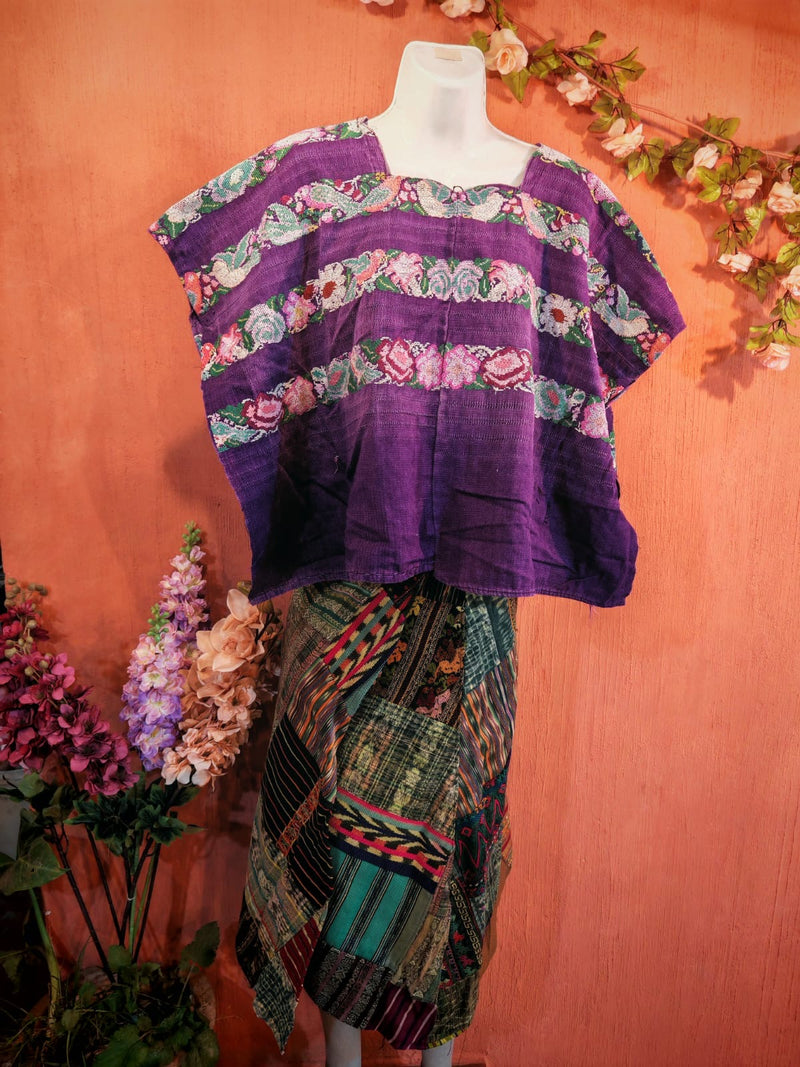 Purple floral huipil (Reserved for Andrea)