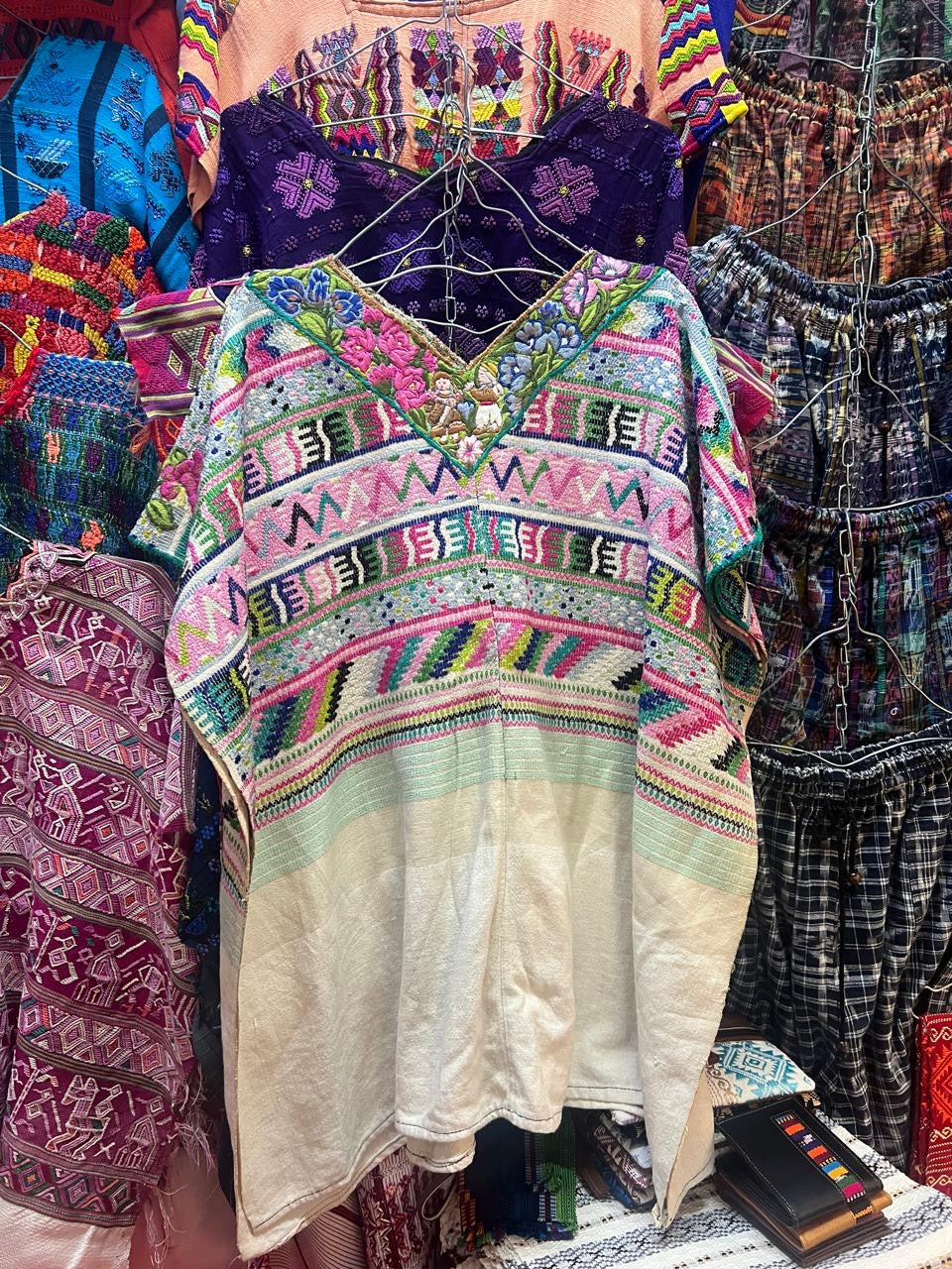 Comalapa huipil with floral neckline (Reserved for Andrea)
