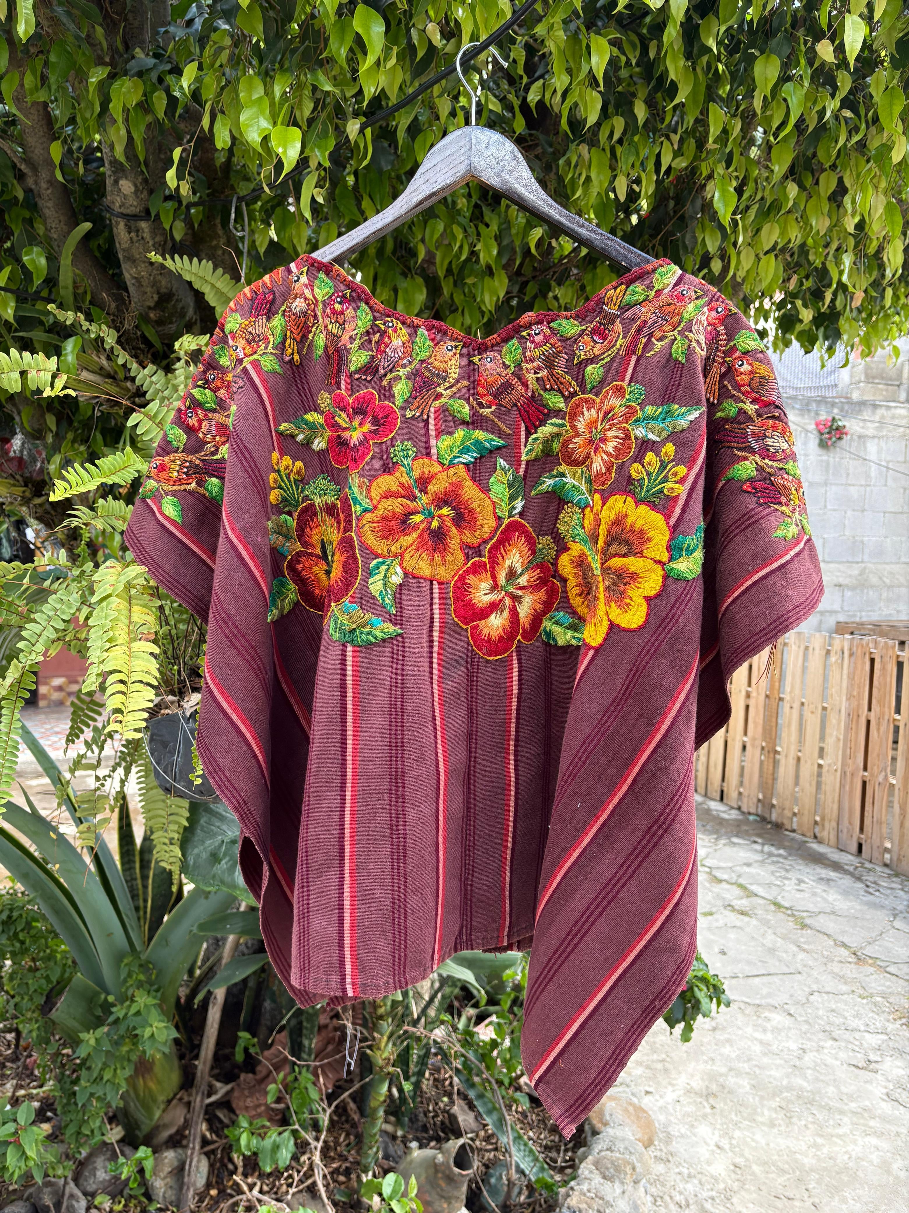 Brown floral huipil (Reserved for Andrea)