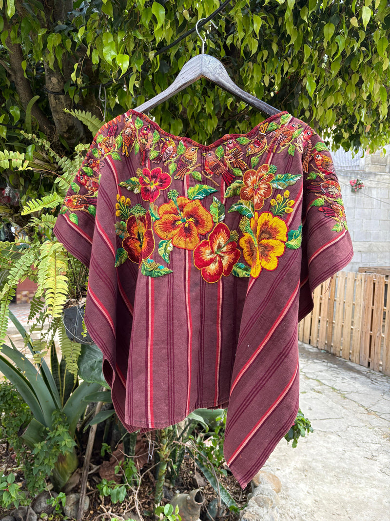 Brown floral huipil (Reserved for Andrea)