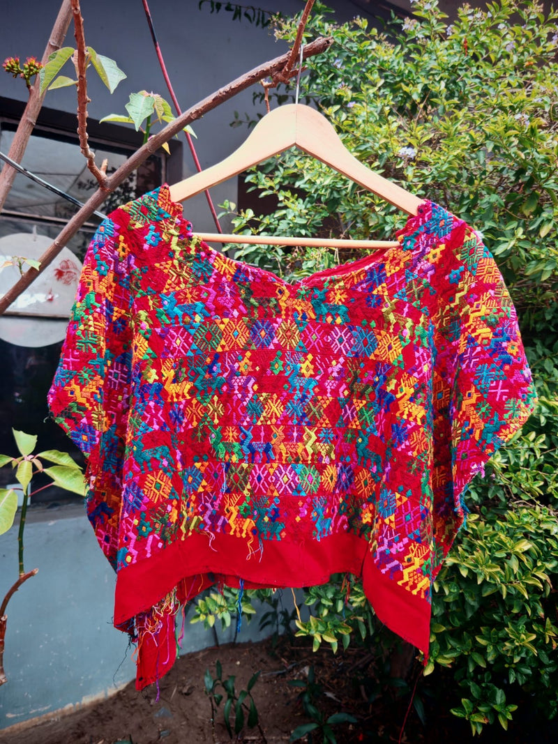 Colorful red Coban huipil (Reserved for Tamra)