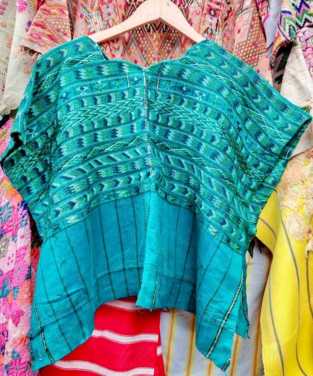 Teal green Comalapa huipil