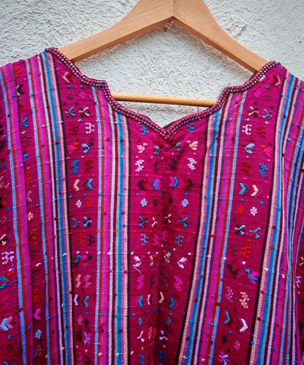 Fuchsia striped San Lucas huipil