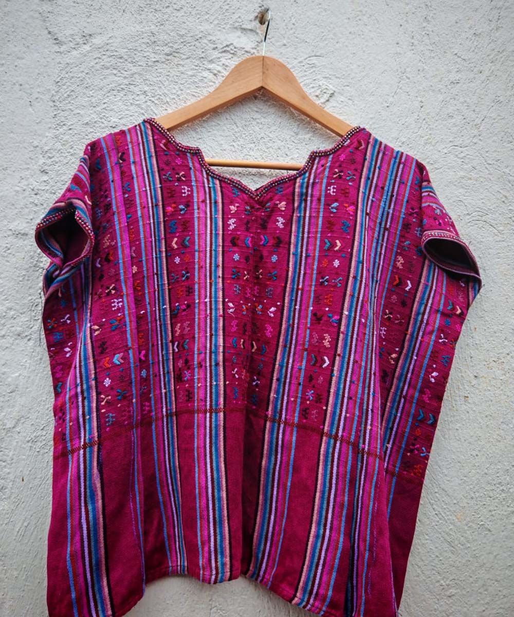 Fuchsia striped San Lucas huipil